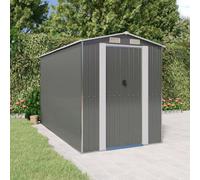 Walplus Garden Shed Light Grey 192X357X223 Cm Galvanised Steel