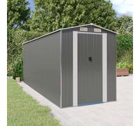 Walplus Garden Shed Light Grey 192X523X223 Cm Galvanised Steel
