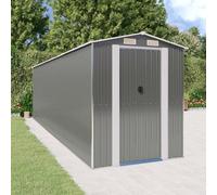 Walplus Garden Shed Light Grey 192X689X223 Cm Galvanised Steel