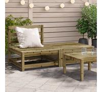 Walplus Garden Sofa Armless With Footstool Impregnated Wood Pine - 140 X 70 X 67 Cm (W X D X H)