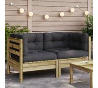 Walplus Garden Sofa Corner With Cushions 2 Pcs Impregnated Wood Pine