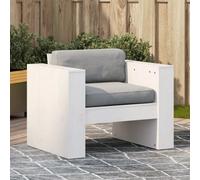 Walplus Garden Sofa White 79X60X62 Cm Solid Wood Pine - Cushion Not Included