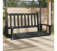 Walplus Garden Swing Bench With Metal Chains Black Solid Wood Fir