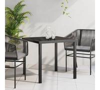 Walplus Garden Table Black 80 X 80 X 73 Cm Solid Teak Wood
