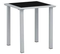 Walplus Garden Table Black And Silver 41X41X45 Cm Steel And Glass
