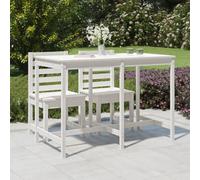 Walplus Garden Table White 159.5X82.5X110 Cm Solid Wood Pine