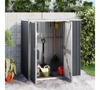 Walplus Garden Tool Shed Anthracite 161X89X161 Cm Galvanised Steel