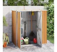 Walplus Garden Tool Shed Brown 161X89X161 Cm Galvanised Steel