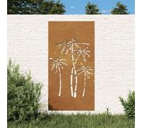 Walplus Garden Wall Decoration 105X55 Cm Corten Steel Palm Tree Design