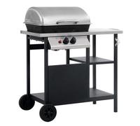 Walplus Gas Bbq Grill With 3-Layer Side Table Black And Silver