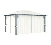 Walplus Gazebo With Curtain 400 X 300 Cm Cream Aluminium