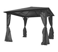 Walplus Gazebo With Curtain Anthracite Aluminium 300X300 Cm