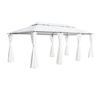 Walplus Gazebo With Curtains 600X298X270 Cm White 180G/ma