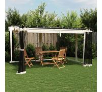 Walplus Gazebo With Mesh Walls Cream 4X3 M Steel