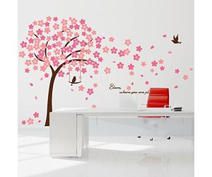 WALPLUS Giant Cherry Blossom Tree Wall Stickers for Kids Room Decor - Nursery, Bedroom, Playroom Mural (310x180cm)