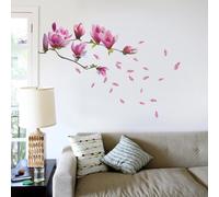 Huge Magnolia Flowers Mural Art Decal Wall Stickers- Removable and Repositionable - Living Room Deluxe Decal