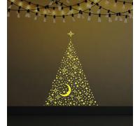 Walplus 120 x 90 cm "Moon & Stars Glow in the Dark Tree" Removable Christmas Wall Stickers Murals Nursery Office Home Decoration