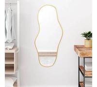 Walplus Gold Wall Mirror 100X45 Cm Decorative Vanity Mirror For Bedroom, Living Room, Bathroom