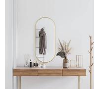 Walplus Gold Wall Mirror 100X45 Cm Oval Vanity Mirror