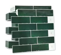 WALPLUS Green Stone Classic Blend 3D Sticker Tile 12 x 12 inches / 30.5 x 30.5 cm - 6pcs in a pack