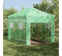 Walplus Greenhouse Folding With Roof Green 280 X 410 X 315 Cm Steel