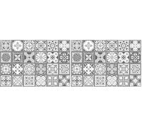 WALPLUS Grey Stick on Tiles Kitchen Splashbacks 15x15cm(6") DIY Tile Stickers for Bathroom Removable Peel and Stick Backsplash Purbeck Stone Home Décor Renovation 24 PCS (Pack of 2)