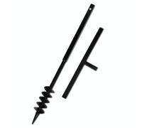 Walplus Ground Drill With Handle Auger Bit 80 mm Double Spirals Steel Black
