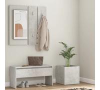 Walplus Hallway Furniture Set Concrete Grey Engineered Wood