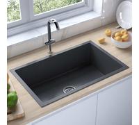 Walplus Handmade Kitchen Sink Black Stainless Steel