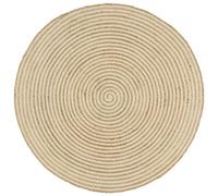 Walplus Handmade Rug Jute With Spiral Design White 150 Cm