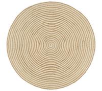 Walplus Handmade Rug Jute With Spiral Design White 90 Cm