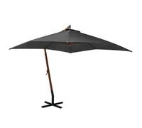 Walplus Hanging Garden Parasol With Pole Anthracite 3X3 M Solid Fir Wood