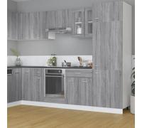 Walplus Hanging Glass Cabinet Lyon Grey Sonoma 60X31X60 Cm Engineered Wood