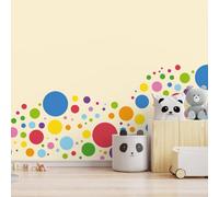 Walplus Happy Circles Primary Colours Kids Sticker Pvc Multicoloured, Red, Blue