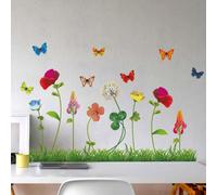 Walplus Happy Garden With Butterflies Kids Sticker Pvc Multicoloured