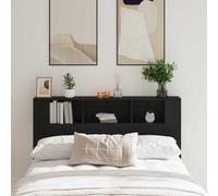 Walplus Headboard Cabinet Black Oak 160 X 19 X 104.5 Cm Engineered Wood