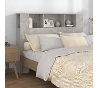Walplus Headboard Cabinet Concrete Grey 140X18.5X104.5 Cm