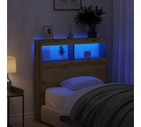 Walplus Headboard Cabinet With Led Artisan Oak 100X17X102 Cm