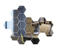 WALPLUS Hexagonal 80pcs Removable Acrylic Mirror Wall Art Setting Wall Sticker Decal for Home Living Room Bedroom Decor