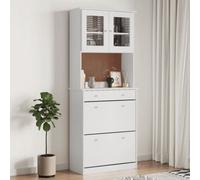 Walplus Highboard Alta White 77X35X188Cm Solid Wood Pine