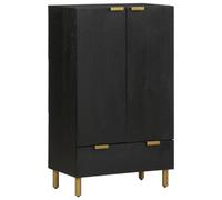 Walplus Highboard Black 60X33X100 Cm Engineered Wood