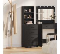 Walplus Highboard Black Oak 40 X 41 X 135 Cm Engineered Wood