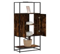 Walplus Highboard Smoked Oak 68X35X139 Cm Engineered Wood And Metal