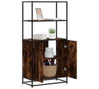 Walplus Highboard Smoked Oak 68X35X139 Cm Engineered Wood And Metal