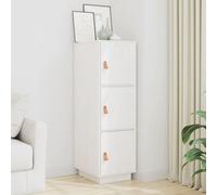 Walplus Highboard White 34X40X108.5 Cm Solid Wood Pine