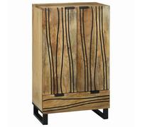 Walplus Highboard With Drawer Brown 60 X 33 X 100 Cm Solid Mango Wood