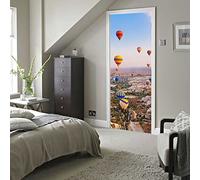 WALPLUS Hot Air Balloons Doors Wall Mural, Vinyl, Multi-Colour, 63.5 x 5.5 x 2 cm