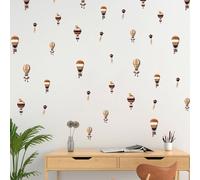 Hot Air Balloons, 2D Animation, Dusty Pink, Retro Decorations, Wall Décor, Scandinavian Style, Children Wall Stickers, Mountain Decals, Nursery, Babyroom, Adventure, Kidsroom, Toddler's Bedroom