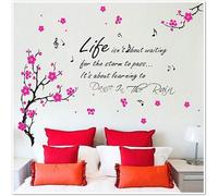 Walplus Huge Flowers Blossom Butterflies Children Wall Stickers Dance Rain Paper Quote