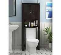 Walplus Furinno Indo Double Door Bath Cabinet, Espresso